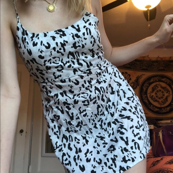 FREE PEOPLE B&W CHEETAH MINI DRESS - Picture 2 of 4